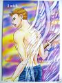 manga style winged!Dean on the cover of I Wish, a Supernatural doujinshi (???)