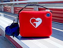 AED on bleachers