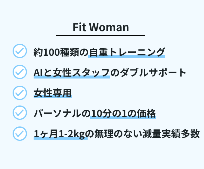 Fit Womanの特徴