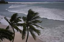 Les vents de l’ouragan Beryl frappent la baie de Carlisle à Bridgetown, Barbade, lundi 1er juillet 2024.