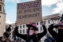 Reprise d’un slogan féministe lors d’une manif contre contre les violences sexistes et sexuelles à l’appel du collectif Nous Toutes, le 24 novembre 2018, à Lyon.