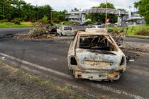 Des barrages lors de manifestations contre la cherté de la vie, à Le Marin en Martinique, le 10 octobre 2024.