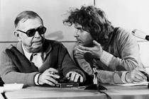 Jean-Paul Sartre et Daniel Cohn-Bendit, le 1ᵉʳ décembre 1974 à Stuttgart (Allemagne).