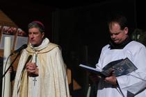 Mgr Eric de Moulins-Beaufort pendant une procession à Lourdes, le 8 novembre 2024. 