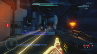 First-person view of the lightrifle in the Halo 5: Guardians Multiplayer Beta.