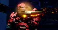 The lightrifle's scope being used in the Halo 5: Guardians Multiplayer Beta.