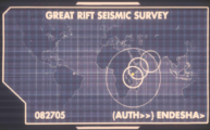 A seismic survey of the Great Rift Valley, with the yellow dot marking the location of the portal.