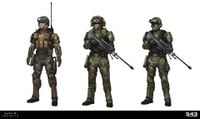 Concept art of UNSC Marines for Halo Infinite.