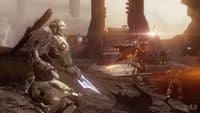 A fight between Spartans and Prometheans.