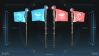 Both team's flags in Halo Infinite.