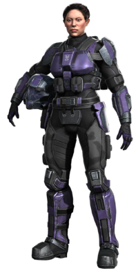 A render of Ava Lang as she appears in Halo: Fireteam Raven.