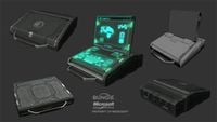 A 3D render of a portable computer used in Halo: Reach.