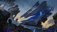 Concept art of a Forerunner structure.