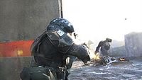 An ODST kills a Brute in Combat.