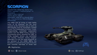 An M808B Scorpion, as displayed in the Library feature of Halo: Combat Evolved Anniversary.