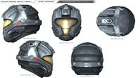 Turnaround reference of the Mark V CQB helmet.