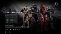 Fireteam Osiris' character selection menu in Halo 5: Guardians.