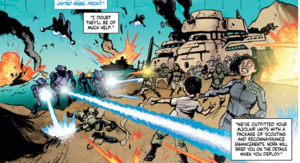 The Covenant attack on Alpha Corvi II in Issue #1 of Halo: Collateral Damage.