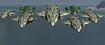 UNSC Pelicans fighting alongside the Fleet of Retribution Phantoms.