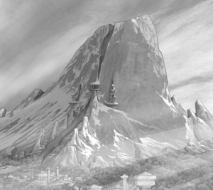 Artwork of Kolaar Mountain and the Vadam keep.