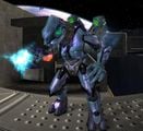 A Sangheili Ranger firing a plasma rifle.