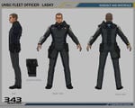 Concept art of Thomas Lasky in his duty uniform in Halo 4.