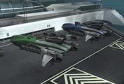 Two civilian transports at the New Alexandria Starport.