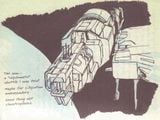 The diplomatic shuttle Han as drawn by Catherine Halsey in her journal.