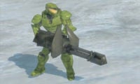 A Mark IV-clad Spartan-II wielding an AIE-468H HMG in Halo Wars.