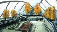 Concept art of an atrium within the city.