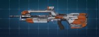 A close-up of the menu render of the Blast skin in Halo 4's menu.