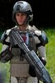 Cadet Lasky wielding an MA5D assault rifle.