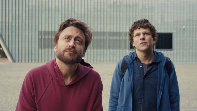 Kieran Culkin and Jesse Eisenberg in "A Real Pain."