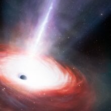 An artist's conception of the distant black hole LID-568.