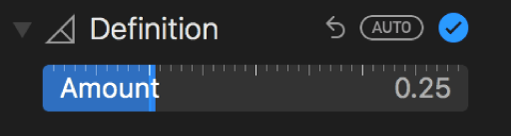 Definition slider in the Adjust pane.