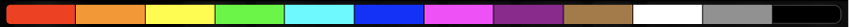 The Touch Bar showing colours from red on the left to black on the right.