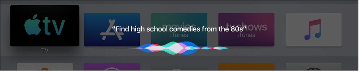 Screen showing Siri movie search by genre and date