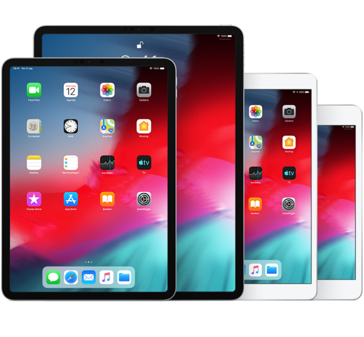 iPad Pro (10,5-inch), iPad Pro (12,9-inch) (2e generatie), iPad Air (3e generatie) en iPad mini (5e generatie)