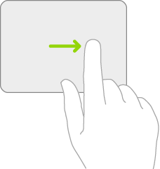 An illustration symbolizing the gesture on a trackpad for opening Slide Over.