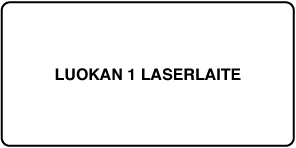 Merkintä, jossa lukee ”Luokan 1 lasertuote”.