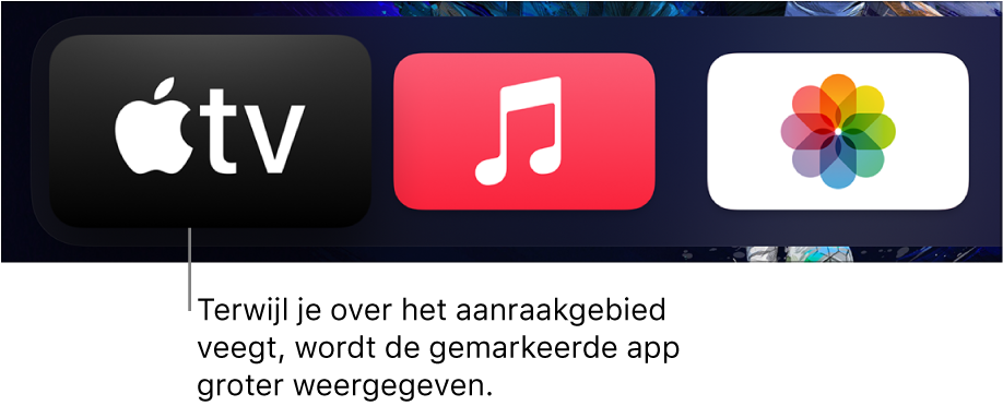 Geselecteerde app in het beginscherm