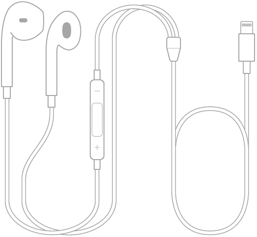 EarPods com conector Lightning.