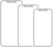 三种带有面容 ID 的 iPhone 机型插图。