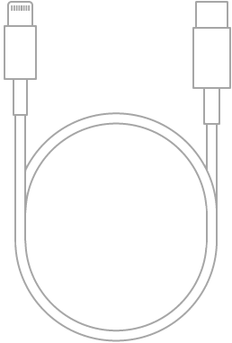 Das Lightning-auf-USB-C-Kabel.