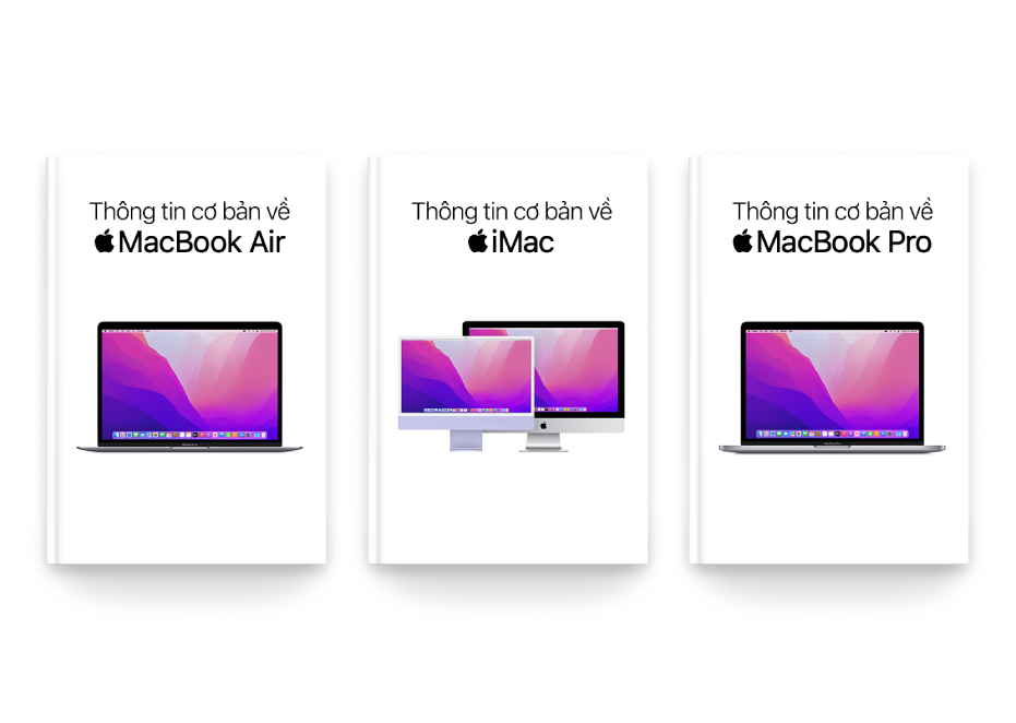 Ứng dụng Sách đang hiển thị một vài hướng dẫn Thông tin cơ bản về máy Mac.