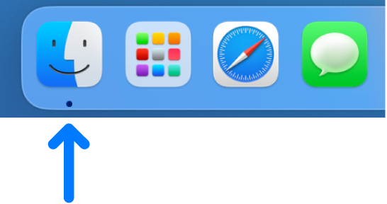 Het Finder-symbool links in het Dock.