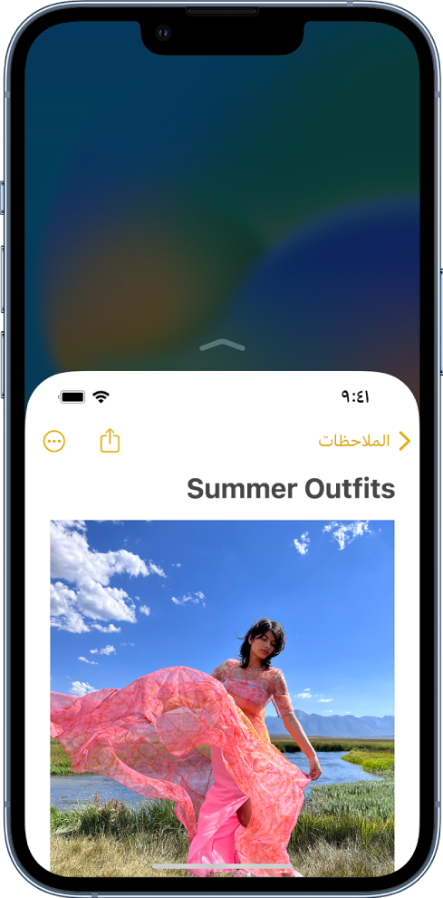 شاشة iPhone تم تنشيط تسهيل الوصول عليها. تم تحريك الجزء العلوي من الشاشة إلى أسفل بحيث يمكن الوصول إليه بإبهامك بسهولة.