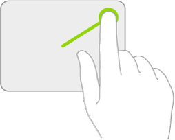 An illustration symbolizing the gesture on a trackpad for opening Control Center.