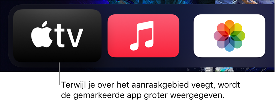 Geselecteerde app in het beginscherm