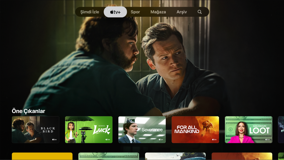 Apple TV ’ı gösteren ekran